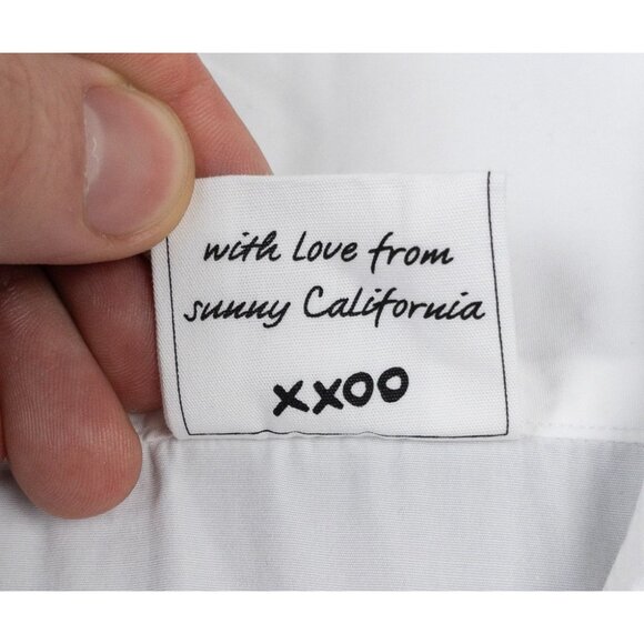 Frank & Eileen Victoria Tuxedo Blouse Womens XL White Oversized Cotton Button-Up - Picture 7 of 13